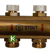 Коллектор для теплого пола с вентилями 8 выходов STOUT SMB 0468 000008